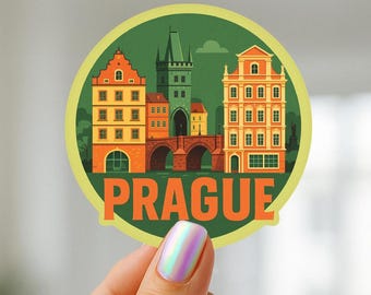 Prague Czech Republic Sticker: Travel Decal for Laptop, Water Bottle, car, travel journal