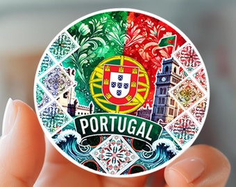 Portugal Sticker: Watercolor Travel Decal, Waterproof Vinyl