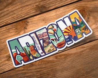 Watercolor Arizona Sticker:  Weatherproof Sticker, Travel Journal, Vinyl Decal