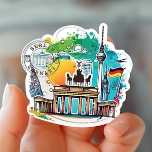 Berlin Watercolor Sticker: Waterproof Vinyl Travel Decal