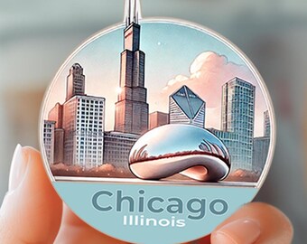 Chicago Travel Sticker: Waterproof Vinyl Decal for Laptop, Car, Tumbler