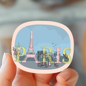 Paris Sticker, Eiffel tower, Paris Decor, Journal Sticker, Paris Vinyl Sticker, travel ephemera, waterproof vinyl sticker