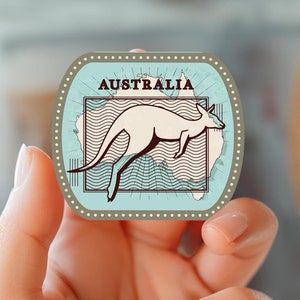 Australia vintage style Sticker, Australia Vinyl  Sticker, vinyl decal, Australia sticker, travel ephemera, waterproof sticker