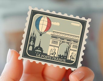 Vintage Paris Stamp Sticker: Arc de Triomphe Style Waterproof Vinyl Decal