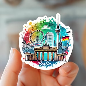 Berlin Stickers watercolor style  Germany Stickers, Travel Stickers, Laptop Vinyl Sticker, vinyl decals waterproof vinyl sticker