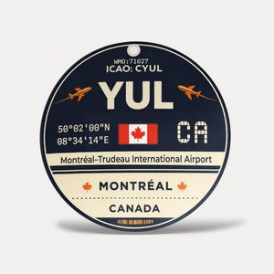 Montreal YUL Airport Sticker – Weatherproof Montréal-Pierre Elliott Trudeau Decal