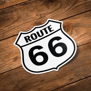 Route 66 Sticker: Waterproof Vinyl Road Trip Decal