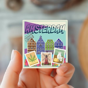 Amsterdam Stickers Europe Travel Stickers  |  Laptop Vinyl Sticker |  vinyl decals The Netherlands Sticker | Holland Decal