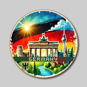 Germany Stickers, Berlin Travel Stickers, Laptop Vinyl Sticker, vinyl decals, travel ephemera, waterproof vinyl sticker