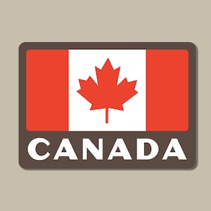 Canada Sticker |Canada flag Vinyl Sticker |  travel ephemera | waterproof vinyl sticker  | Laptop,  Luggage, Tumbler Decal