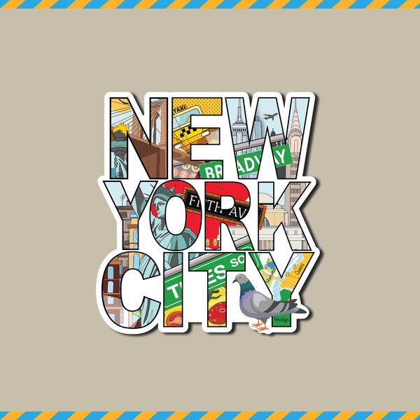 New York City sticker, laptop sticker, NYC, New York, waterproof, stickers, waterproof