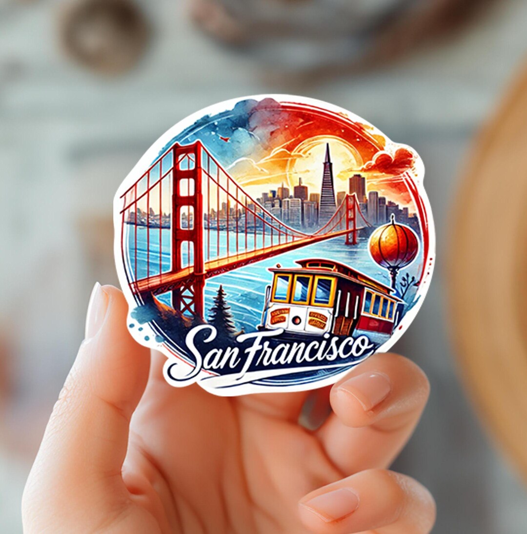 San Francisco Sticker: Watercolor Style Vinyl Decal - Etsy