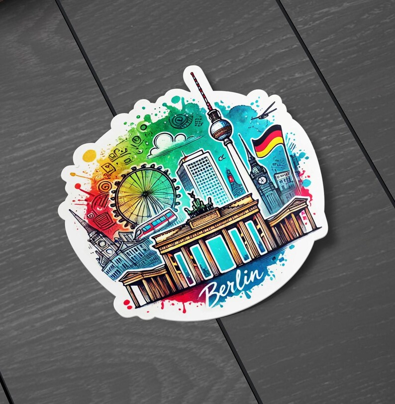 Berlin Germany Sticker: Watercolor Travel Vinyl Decal - Etsy