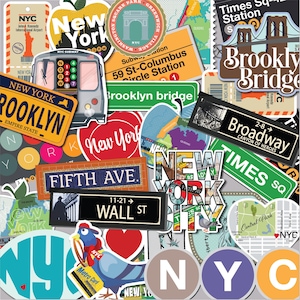 New York City Stickers: Waterproof Vinyl NYC Travel Stickers