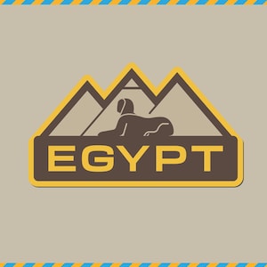 Egypt Sticker |Egypt  Vinyl Sticker |  travel ephemera | waterproof vinyl sticker  | Laptop,  Luggage, Tumbler Decal