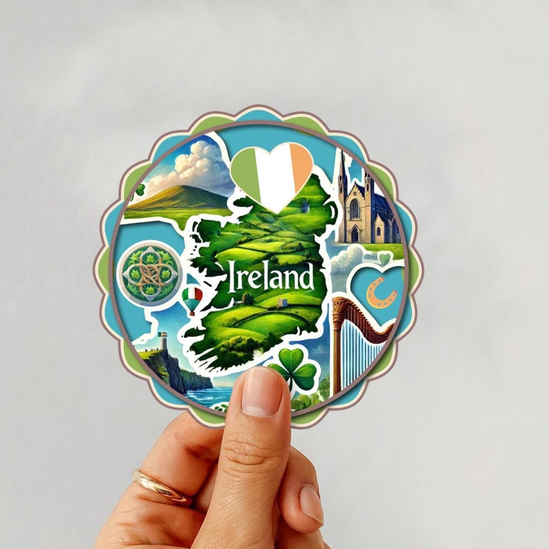 Watercolor Ireland Travel Sticker: Waterproof Vinyl Decal - Etsy