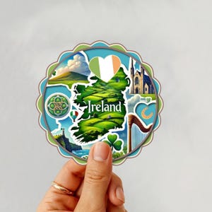 Watercolor Ireland Travel Sticker: Waterproof Vinyl Decal