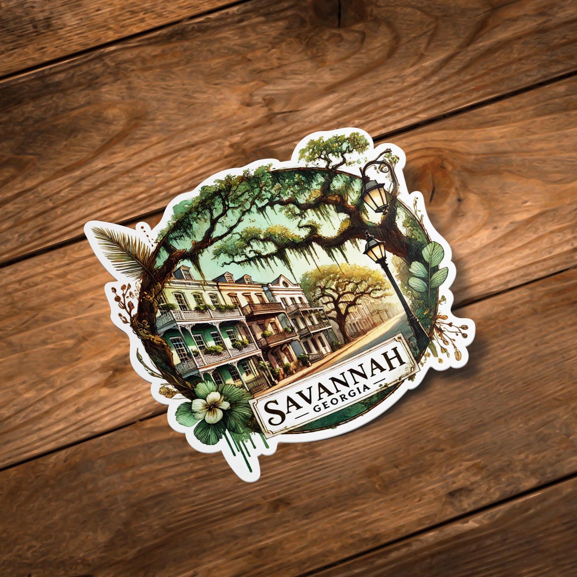 Sav Sticker Savannah Georgia Sticker: Watercolor Travel Decal, Waterproof Sticker ...
