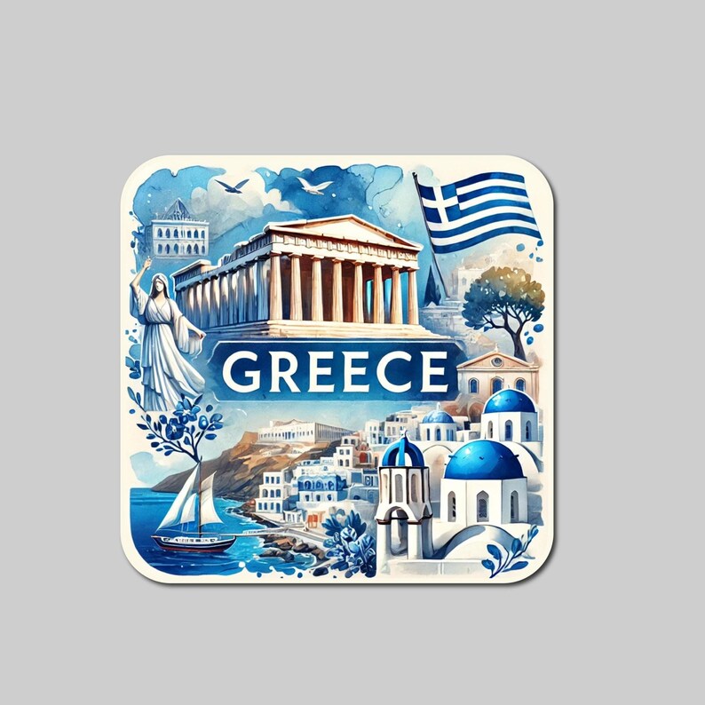 Greece Athens Sticker Weatherproof Waterproof Decal, Suitcase, Car ...