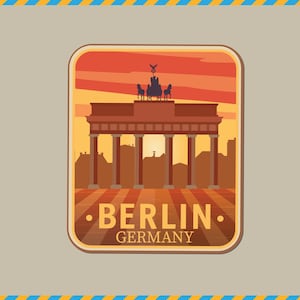 Berlin Stickers, Germany Stickers, Travel Stickers, Laptop Vinyl Sticker, vinyl decals, travel ephemera, waterproof vinyl sticker