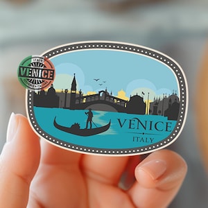 Italy Sticker, Venice Vinyl Sticker, Travel Diary, Luggage Decal,  Venice Sticker, travel ephemera, waterproof vinyl sticker