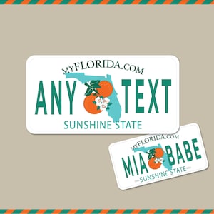 Personalized Florida sticker, Custom name Florida license plate sticker, gift Florida -themed sticker, Sticker Florida, Waterproof