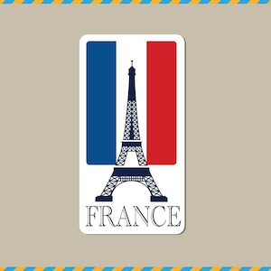 France Stickers, Paris Stickers, Eiffel tower sticker, Laptop Vinyl Sticker, vinyl decals, travel ephemera, waterproof vinyl sticker