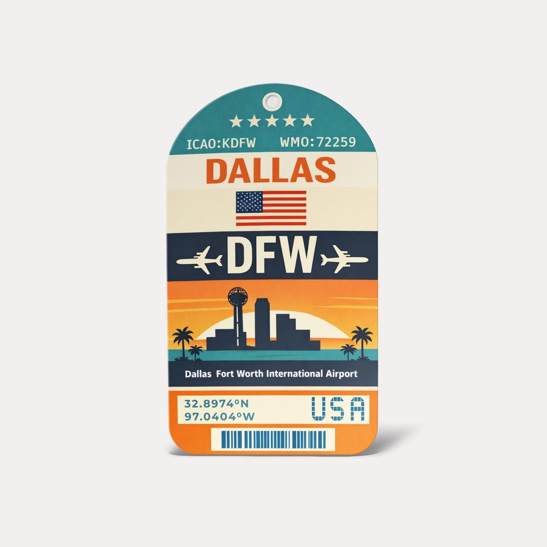 Dfw Airport Badge Example DFW Dallas Sticker – Dallas Fort Worth International Airport Tag Decal ...