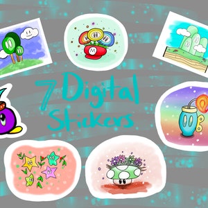 Mario Digital die cut stickers Downloadable file Archive.zip