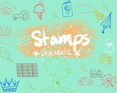 Procreate stamps 32 cute and simple stamps