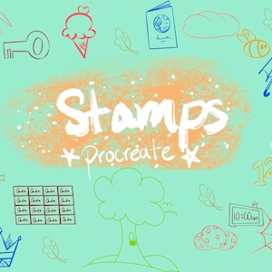 Znaczki Procreate 32 urocze i proste znaczki