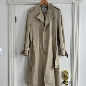 Vintage Aquascutum Light Brown Trench Coat Size Small