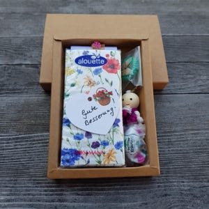 Gute-Besserung-Box, Genesungsbox, Makramee-Anhänger, Finger-Massagering, Akupressurring, Taschentücher, Trostbox, Geschenk für Kranke