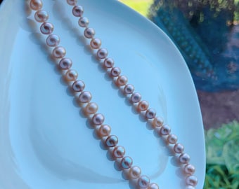 Genuine Freshwater Pearl Necklace Multicolor, Seedless Candy Color Pearl Choker, 925 Sterling Silver Pearl Jewelry
