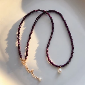 14K Gold Filled Freshwater Pearls and Czech Seed Beads Necklace for Women and Girls, Choker Necklace, Adjustable Length