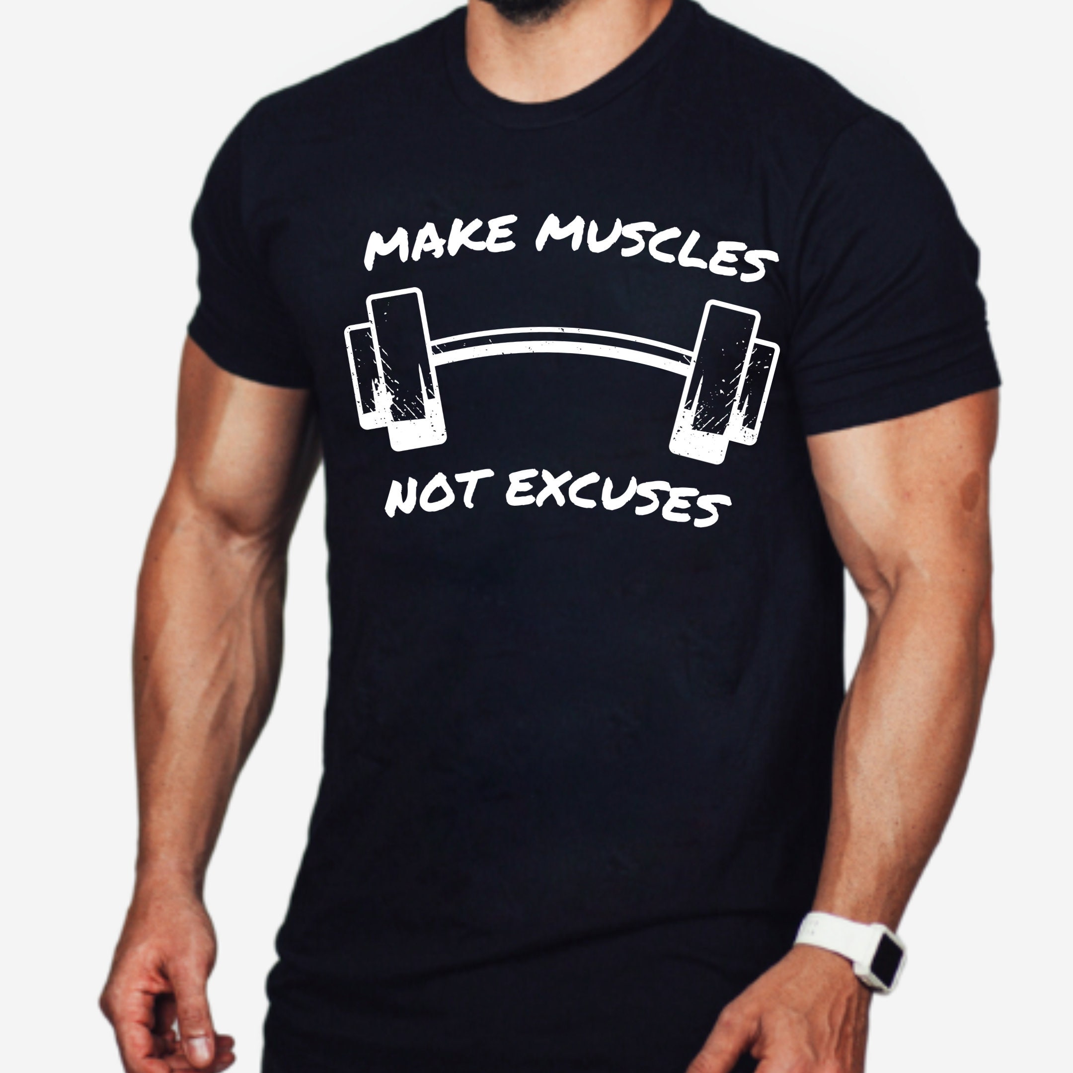  Make Muscles Not Excuses - Workout Bodybuilder Gifts Sweatshirt  : Clothing, Shoes & Jewelry