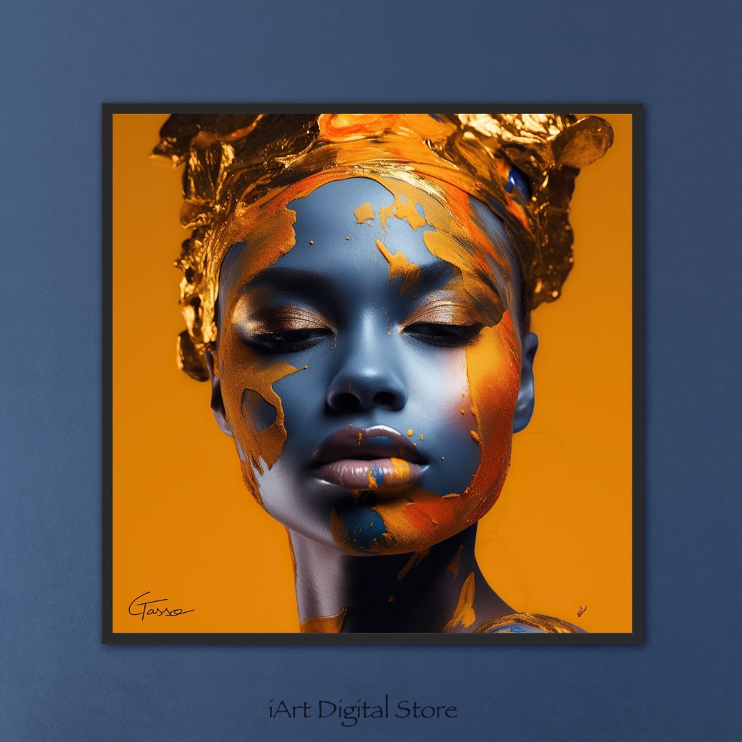 Black Woman Hyper Realism Hyper Realistic Painting Wall Art Etsy