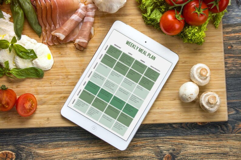 Monthly Meal Plan for Low-carb and Keto Diets | Digital Download | Print at Home | Green Colour ...