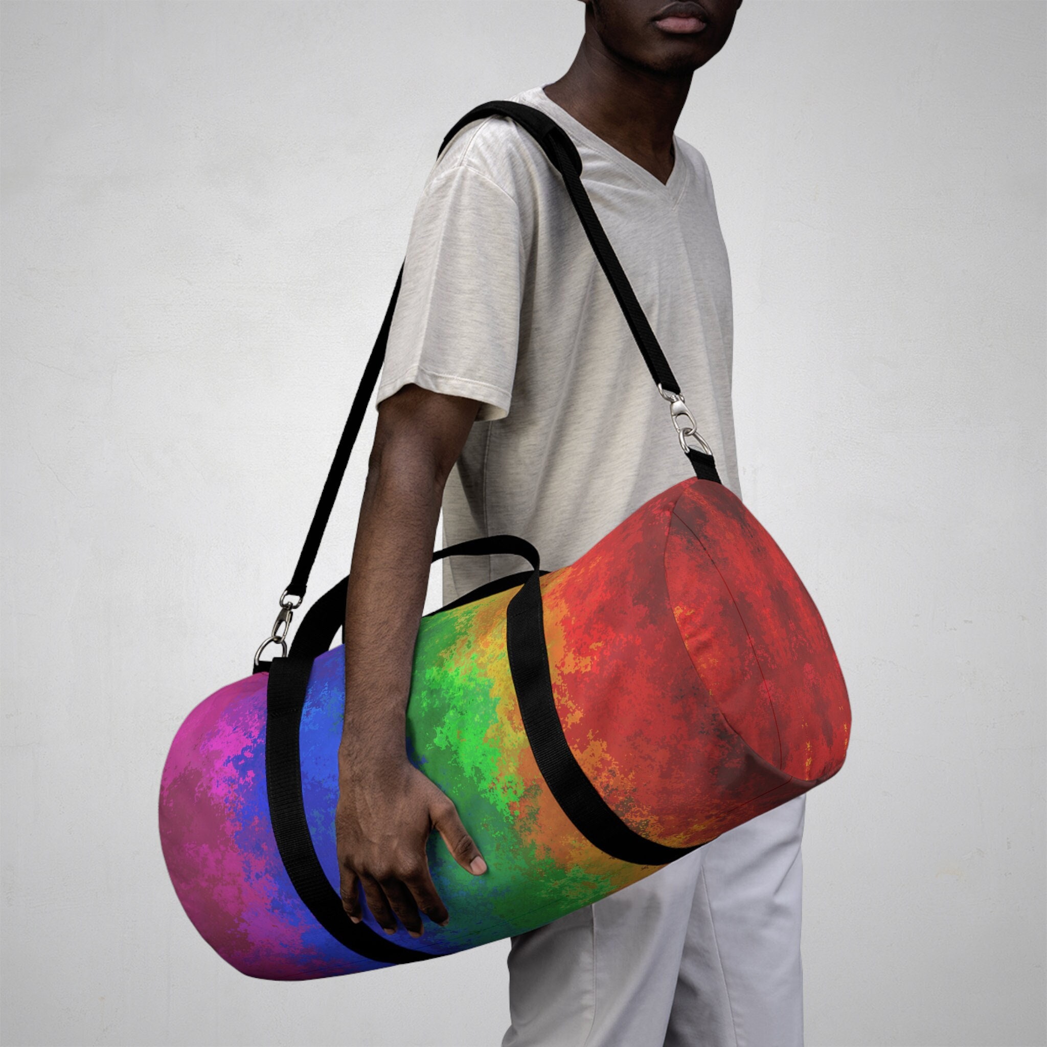 Bags, Vintage Rainbow Trim Duffel Bag 421 24 Firm