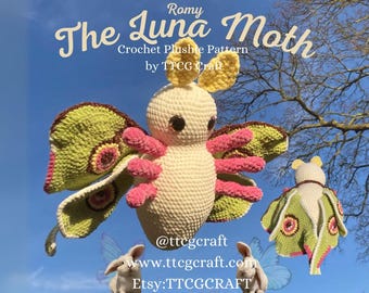 Romy, the Luna Moth Plushie Crochet Pattern