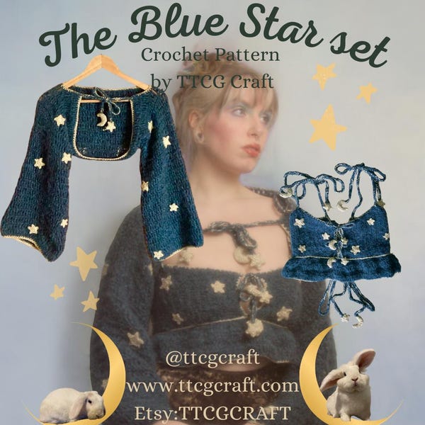 Schema all'uncinetto per il set Blue Star