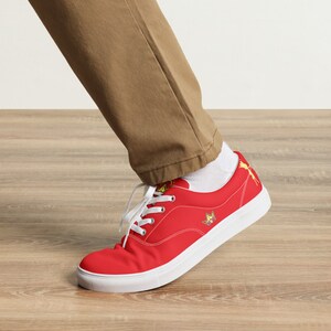 VDSH Clean Hands Red Lace-up Canvas Shoes