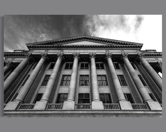 Capitolio del Estado de Utah Arquitectura en blanco y negro Edificio histórico de Salt Lake City Arte mural