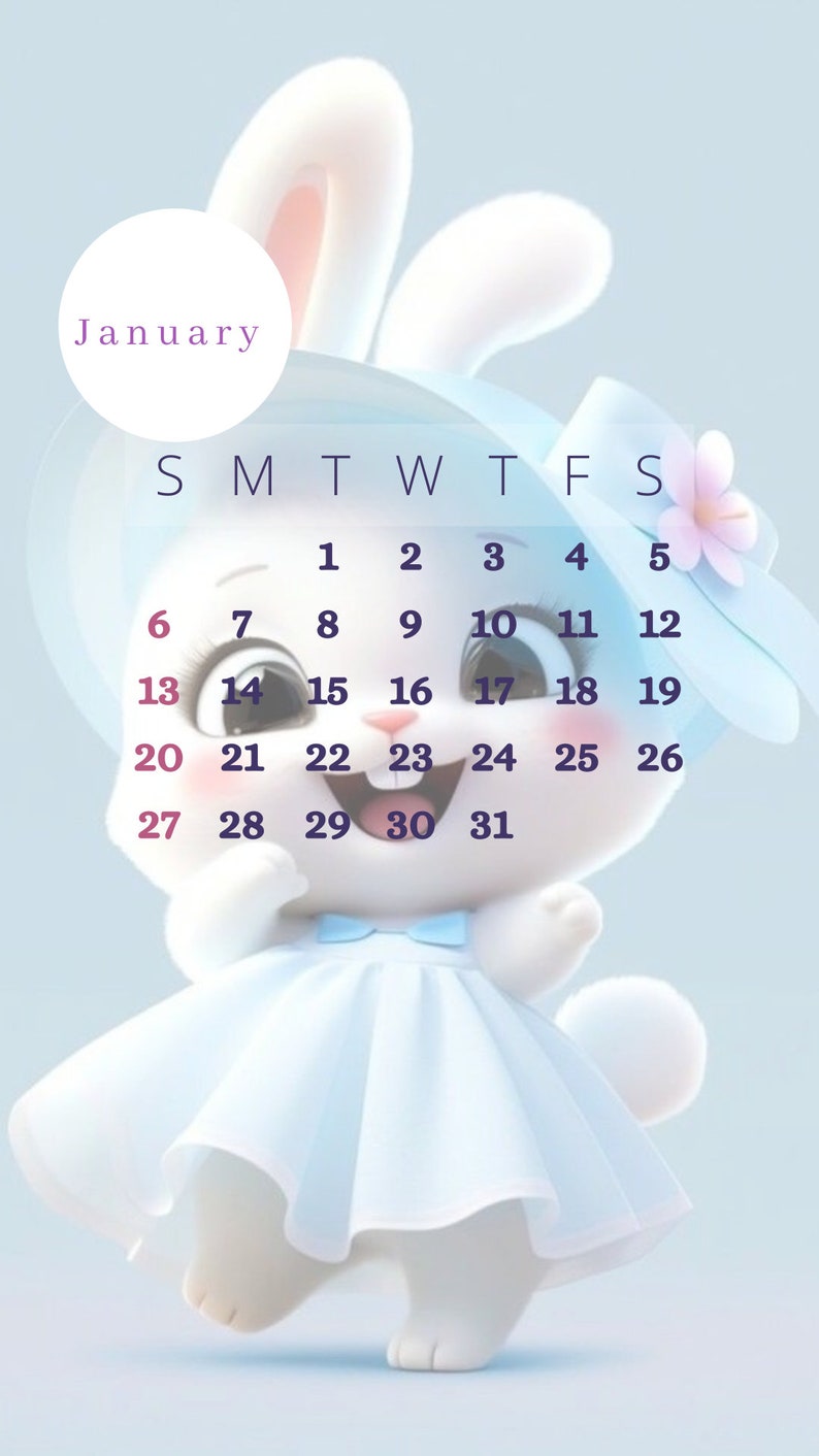 Calender 2024 Printable Calendar Editable Calendar Pdf Etsy