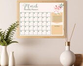 2026 Floral Monthly Calendar: Minimalist Landscape Planner (Printable PDF)