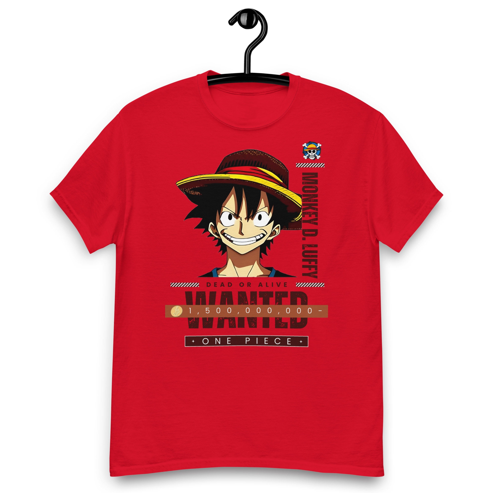 Anime One Piece Wanted Monkey D. Luffy T-shirt I the Pirate