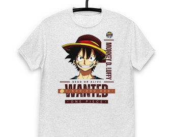 Anime One Piece T-Shirt: Wanted Monkey D. Luffy, Pirate King