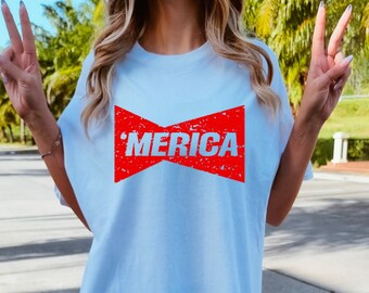 Merica 4 juli DTF-overdracht, klaar om te drukken DTF-overdrachten - direct naar filmoverdrachten - DTF-print - westelijk