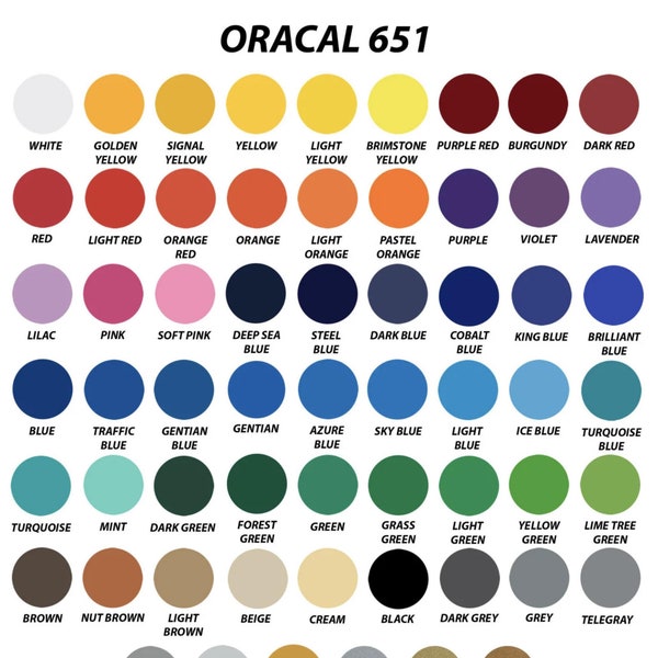 Oracal 651 Permanent Adhesive Vinyl Sheets 12" x 12" For Cars, Signs, Cups