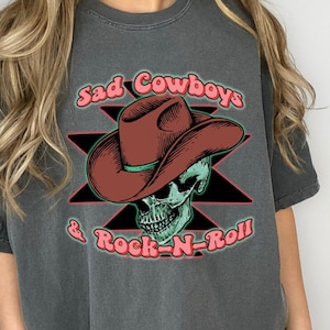 Sad Cowboys & Rock N Roll DTF Transfer, Ready to Press DTF Transfers - Direct to Film Transfers - DTF Print - Western